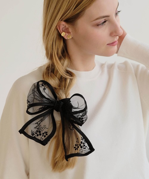 ZAKKA-BOX（ザッカボックス）の「シアーリボンスカーフ（バンダナ/スカーフ・レディース・ブラック系その他2/ブラック系その他・FREE）」の18枚目の写真