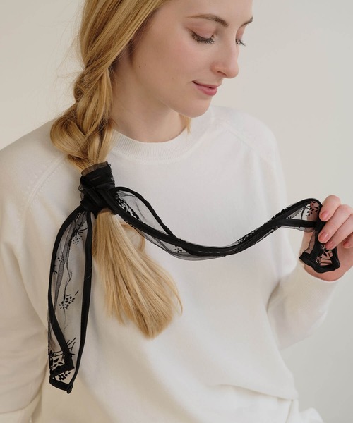 ZAKKA-BOX（ザッカボックス）の「シアーリボンスカーフ（バンダナ/スカーフ・レディース・ブラック系その他2/ブラック系その他・FREE）」の21枚目の写真