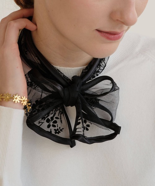 ZAKKA-BOX（ザッカボックス）の「シアーリボンスカーフ（バンダナ/スカーフ・レディース・ブラック系その他2/ブラック系その他・FREE）」の22枚目の写真