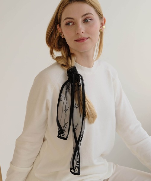 ZAKKA-BOX（ザッカボックス）の「シアーリボンスカーフ（バンダナ/スカーフ・レディース・ブラック系その他2/ブラック系その他・FREE）」の8枚目の写真