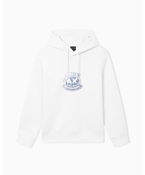 ARMANI EXCHANGE(アルマーニエクスチェンジ)の「【A|X アルマーニ エクスチェンジ】<オンライン限定>AXロゴ フーデッドスウェットプルオーバー(スウェット・メンズ・ホワイト・X-LARGE/SMALL/MEDIUM/LARGE/XX-LARGE/X-SMALL)」の4枚目の写真