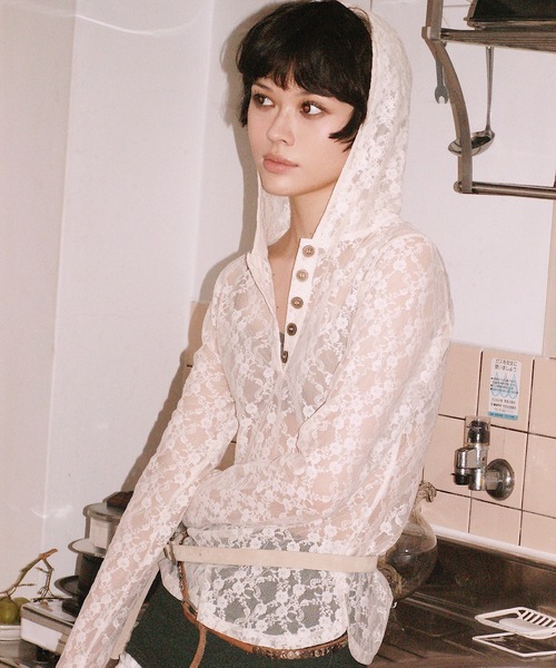 LACE HOODIE TEE / レースフーディー（パーカー）｜igi（イジ）の