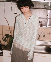 igi（イジ）の「LACE HOODIE TEE / レースフーディー（パーカー）」