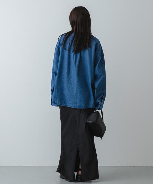 SENSE OF PLACE by URBAN RESEARCH（センスオブプレイスバイアーバンリサーチ）の「スタッズデニムシャツ（シャツ/ブラウス・レディース・インディゴブルー/ライトグレー/ブラック・ONE）」の8枚目の写真