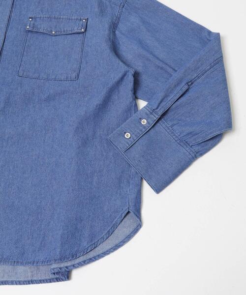 SENSE OF PLACE by URBAN RESEARCH（センスオブプレイスバイアーバンリサーチ）の「スタッズデニムシャツ（シャツ/ブラウス・レディース・インディゴブルー/ライトグレー/ブラック・ONE）」の10枚目の写真