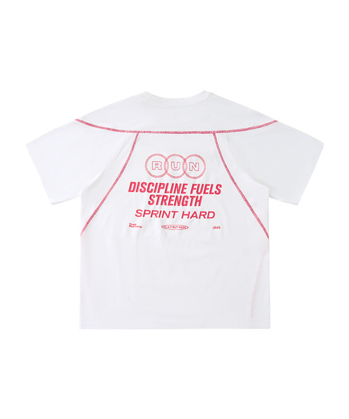 BUTTON SEOUL(ボタンソウル)の「クーリングドライランニングプリントショートスリーブTシャツ (5 COLORS)(Tシャツ/カットソー・メンズ・グレー/アッシュブラウン/ホワイト/イエロー×グリーン/ブラック・MEDIUM/LARGE/X-LARGE)」の1枚目の写真