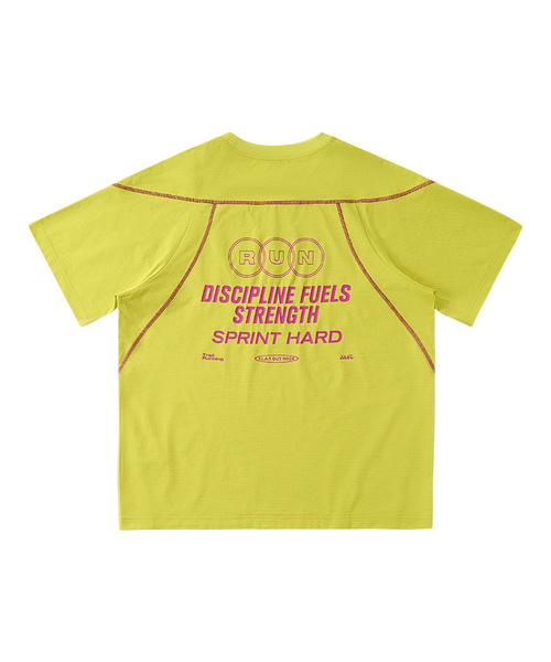 BUTTON SEOUL(ボタンソウル)の「クーリングドライランニングプリントショートスリーブTシャツ (5 COLORS)(Tシャツ/カットソー・メンズ・グレー/アッシュブラウン/ホワイト/イエロー×グリーン/ブラック・MEDIUM/LARGE/X-LARGE)」の5枚目の写真