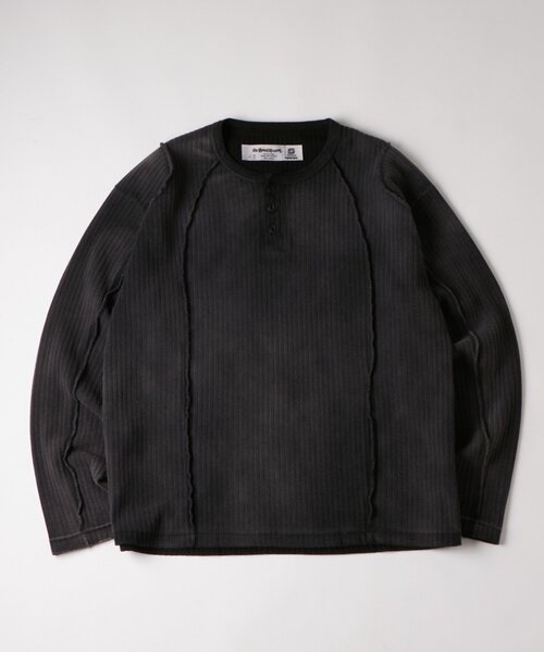 Sourcream(サワークリーム)の「【Sourcream】針抜きヘンリースイッチングL/S TEE(Tシャツ/カットソー・レディース・ホワイト/チャコールグレー/ライトグレー・SMALL/MEDIUM)」の2枚目の写真