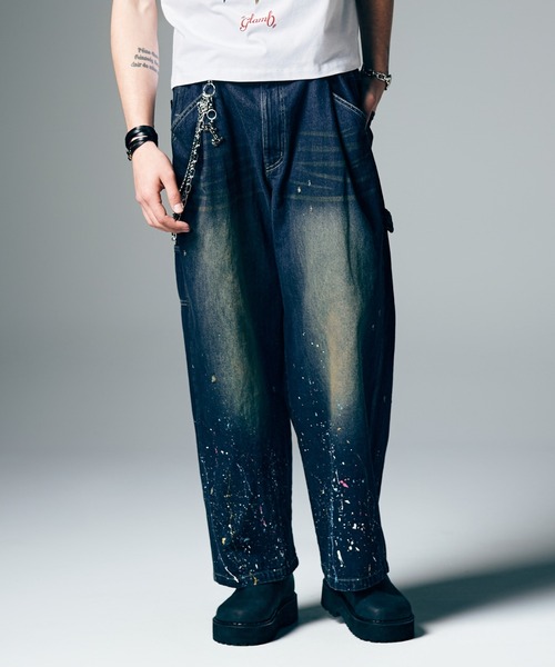 glamb（グラム）の「Red Dirt Splash Denim / レッドダートスプラッシュデニム（デニムパンツ・メンズ・インディゴブルー・S/M/L）」の5枚目の写真