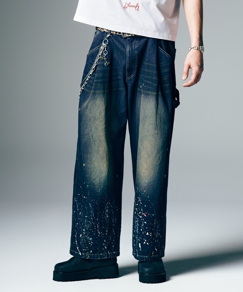 glamb（グラム）の「Red Dirt Splash Denim / レッドダートスプラッシュデニム（デニムパンツ・メンズ・インディゴブルー・S/M/L）」の6枚目の写真