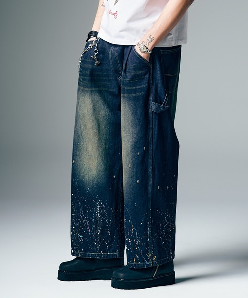 glamb（グラム）の「Red Dirt Splash Denim / レッドダートスプラッシュデニム（デニムパンツ・メンズ・インディゴブルー・S/M/L）」の7枚目の写真