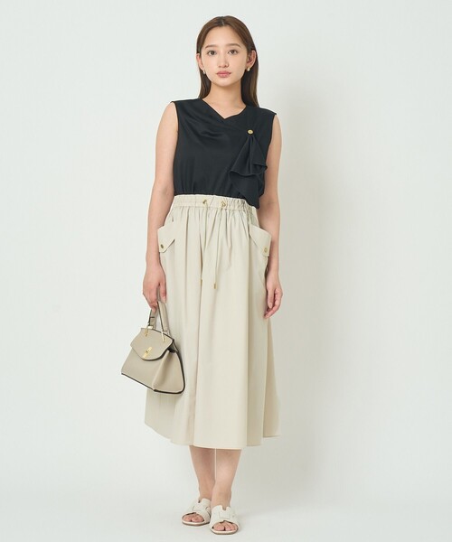 ANAYI(アナイ)の「2WAYストレッチギャザー スカート〈セットアップ対応商品〉(スカート・レディース・ネイビー/イエロー/ベージュ・38/36/34)」の15枚目の写真