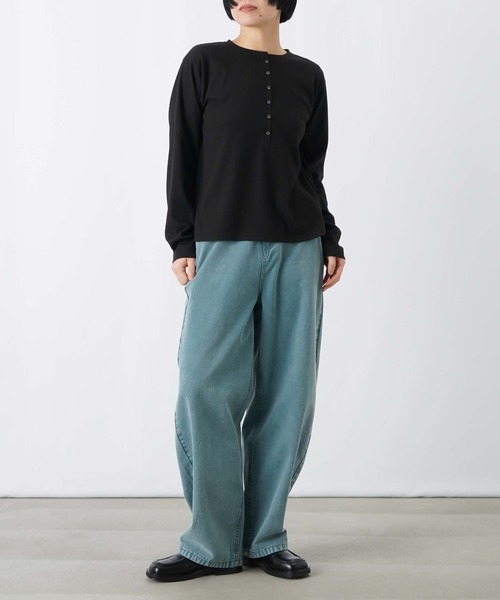 LUCA/LADY LUCK LUCA（ルカ/レディラックルカ）の「LC/LLL 硫化キャンパス脚長カーブパンツ（その他パンツ・レディース・ブルー/ベージュ・FREE）」の12枚目の写真