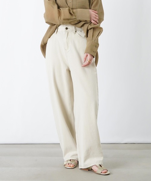 LUCA/LADY LUCK LUCA（ルカ/レディラックルカ）の「LC/LLL 硫化キャンパス脚長カーブパンツ（その他パンツ・レディース・ブルー/ベージュ・FREE）」の3枚目の写真