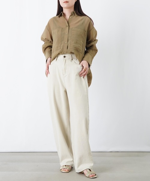 LUCA/LADY LUCK LUCA（ルカ/レディラックルカ）の「LC/LLL 硫化キャンパス脚長カーブパンツ（その他パンツ・レディース・ブルー/ベージュ・FREE）」の4枚目の写真