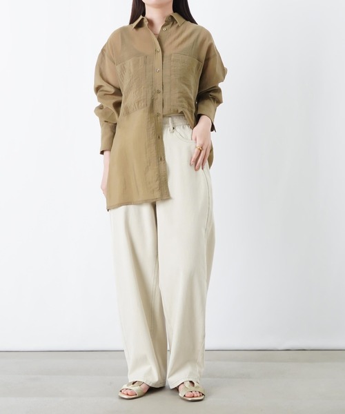 LUCA/LADY LUCK LUCA（ルカ/レディラックルカ）の「LC/LLL 硫化キャンパス脚長カーブパンツ（その他パンツ・レディース・ブルー/ベージュ・FREE）」の6枚目の写真