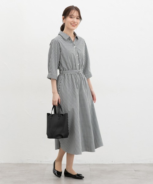 Honeys(ハニーズ)の「6分袖シャツワンピース(シャツワンピース・レディース・ブルー系その他3/ネイビー/サックスブルー系1/ホワイト系その他・S/M/LL/L/3L)」の12枚目の写真