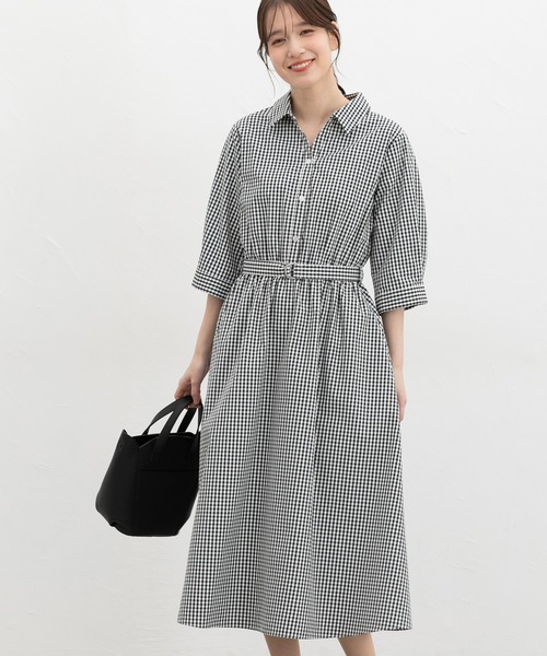 Honeys(ハニーズ)の「6分袖シャツワンピース(シャツワンピース・レディース・ブルー系その他3/ネイビー/サックスブルー系1/ホワイト系その他・S/M/LL/L/3L)」の13枚目の写真