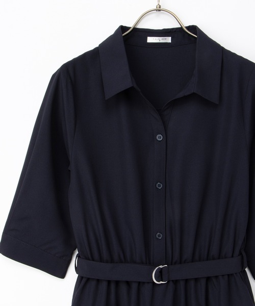 Honeys(ハニーズ)の「6分袖シャツワンピース(シャツワンピース・レディース・ブルー系その他3/ネイビー/サックスブルー系1/ホワイト系その他・S/M/LL/L/3L)」の17枚目の写真