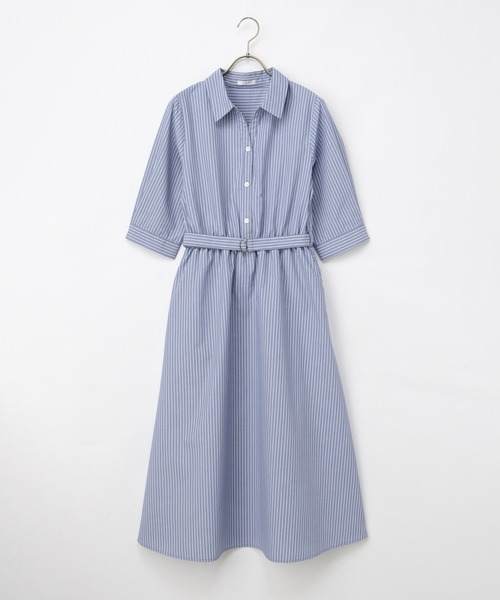 Honeys(ハニーズ)の「6分袖シャツワンピース(シャツワンピース・レディース・ブルー系その他3/ネイビー/サックスブルー系1/ホワイト系その他・S/M/LL/L/3L)」の18枚目の写真