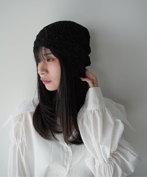 SANSeLF（サンセルフ）の「【SANSeLF】フラワークロシェニットキャップ saa26s023（ニットキャップ/ビーニー）」