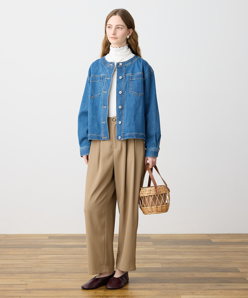 LE SOUK HOLIDAY(ルスークホリデー)の「【WEB限定】ダブルタックカーブパンツ【ウエストゴム・通年素材】(その他パンツ・レディース・オフホワイト/ネイビー/ベージュ・L/M)」の19枚目の写真