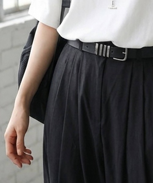antiqua(アンティカ)の「リネン混 無地 ロング ワイド パンツ(その他パンツ・レディース・チャコールグレー/ブラウン系その他/ブラック/ベージュ系その他/ナチュラル・LARGE/MEDIUM)」の8枚目の写真