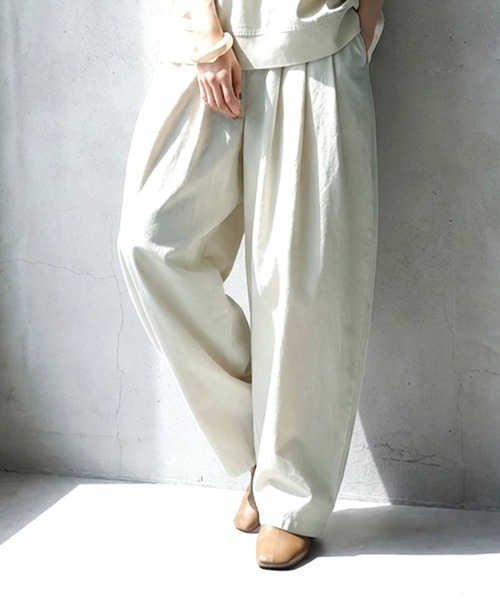 antiqua(アンティカ)の「リネン混 無地 ロング ワイド パンツ(その他パンツ・レディース・チャコールグレー/ブラウン系その他/ブラック/ベージュ系その他/ナチュラル・LARGE/MEDIUM)」の18枚目の写真
