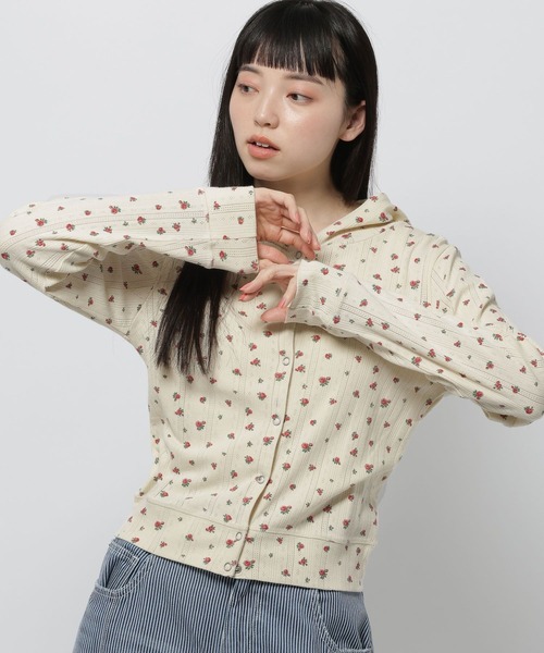 niko and...(ニコアンド)の「アイレット小花フーディ(Tシャツ/カットソー・レディース・ネイビー/アイボリー/グレー・FREE)」の20枚目の写真