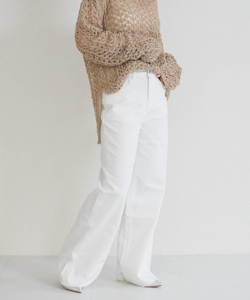 31 Sons de mode(トランテアン ソン ドゥ モード)の「美脚ストレートパンツ(その他パンツ・レディース・ホワイト・S/M)」の1枚目の写真