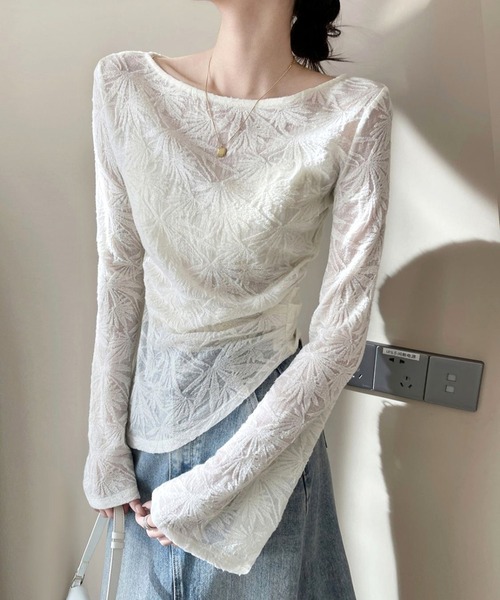 CANVAS+（キャンバスプラス）の「【CANVAS＋】イレギュラーヘムシアートップス（その他トップス・レディース・ホワイト・M）」の4枚目の写真