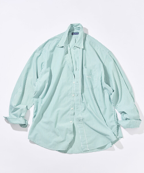 NAUTICA(ノーティカ)の「NAUTICA/ノーティカ ビッグシルエット ブロード ストライプ BDシャツ(シャツ/ブラウス・メンズ・サックスブルー/ネイビー/グリーン・X-LARGE/LARGE/MEDIUM)」の1枚目の写真