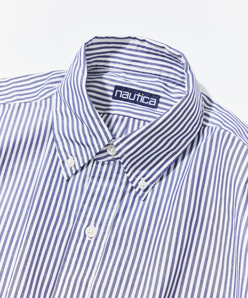 NAUTICA(ノーティカ)の「NAUTICA/ノーティカ ビッグシルエット ブロード ストライプ BDシャツ(シャツ/ブラウス・メンズ・サックスブルー/ネイビー/グリーン・X-LARGE/LARGE/MEDIUM)」の5枚目の写真