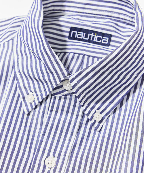 NAUTICA(ノーティカ)の「NAUTICA/ノーティカ ビッグシルエット ブロード ストライプ BDシャツ(シャツ/ブラウス・メンズ・サックスブルー/ネイビー/グリーン・X-LARGE/LARGE/MEDIUM)」の6枚目の写真