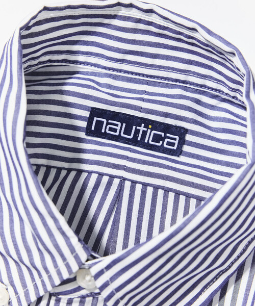 NAUTICA(ノーティカ)の「NAUTICA/ノーティカ ビッグシルエット ブロード ストライプ BDシャツ(シャツ/ブラウス・メンズ・サックスブルー/ネイビー/グリーン・X-LARGE/LARGE/MEDIUM)」の7枚目の写真