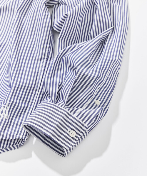 NAUTICA(ノーティカ)の「NAUTICA/ノーティカ ビッグシルエット ブロード ストライプ BDシャツ(シャツ/ブラウス・メンズ・サックスブルー/ネイビー/グリーン・X-LARGE/LARGE/MEDIUM)」の10枚目の写真