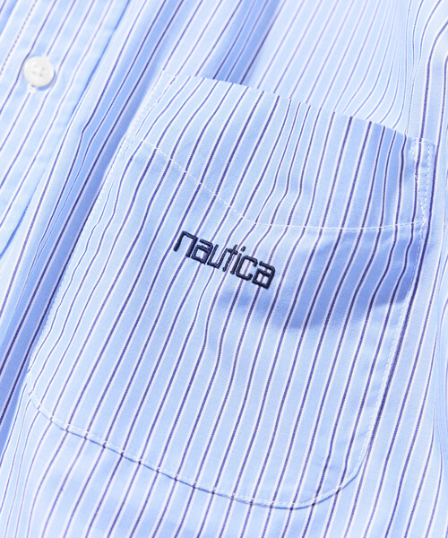 NAUTICA(ノーティカ)の「NAUTICA/ノーティカ ビッグシルエット ブロード ストライプ BDシャツ(シャツ/ブラウス・メンズ・サックスブルー/ネイビー/グリーン・X-LARGE/LARGE/MEDIUM)」の15枚目の写真