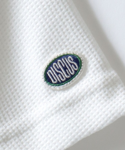 DISCUS（ディスカス）の「DISCUS/ディスカス COOLMAX(R) オーバーサイズ ワッフル ヘンリーネック 半袖Tシャツ レディース メンズ（Tシャツ/カットソー・メンズ・スミクロ/ブラック/グレイッシュブルー/オフホワイト・M/L/LL）」の13枚目の写真
