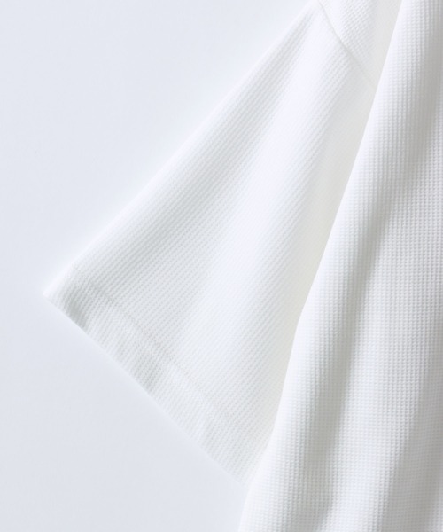 DISCUS（ディスカス）の「DISCUS/ディスカス COOLMAX(R) オーバーサイズ ワッフル ヘンリーネック 半袖Tシャツ レディース メンズ（Tシャツ/カットソー・メンズ・スミクロ/ブラック/グレイッシュブルー/オフホワイト・M/L/LL）」の12枚目の写真