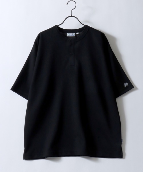 DISCUS（ディスカス）の「DISCUS/ディスカス COOLMAX(R) オーバーサイズ ワッフル ヘンリーネック 半袖Tシャツ レディース メンズ（Tシャツ/カットソー・メンズ・スミクロ/ブラック/グレイッシュブルー/オフホワイト・M/L/LL）」の6枚目の写真