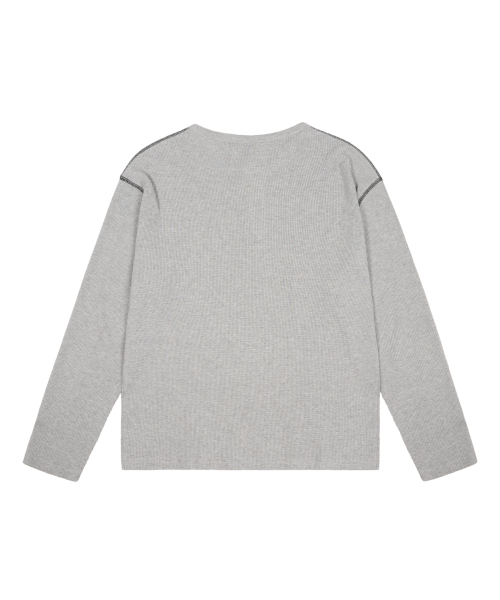 AAKAM(アーカム)の「Henry Neck Waffle Long Sleeve (Gray)(Tシャツ/カットソー・レディース・その他・1/2)」の2枚目の写真