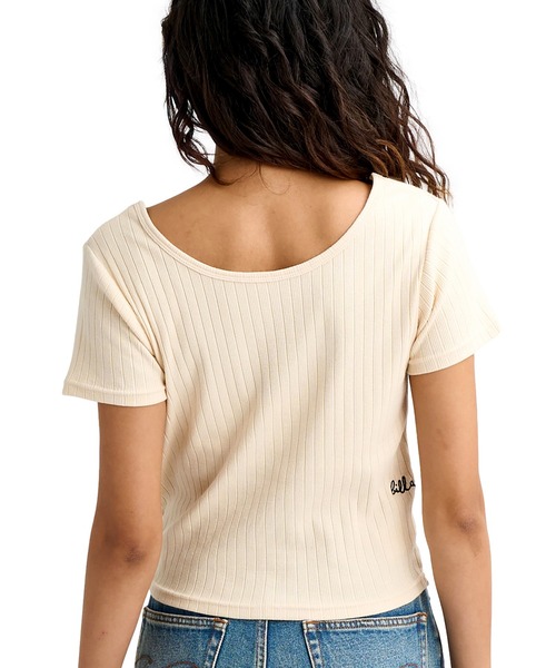 BILLABONG（ビラボン）の「BILLABONG/ビラボン レディース 半袖 Tシャツ 2WAY BABY FIT RIB TEE BG013302（Tシャツ/カットソー・レディース・スミクロ/ブルー/オフホワイト・M/L）」の4枚目の写真