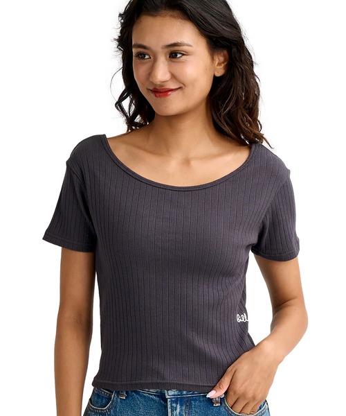 BILLABONG（ビラボン）の「BILLABONG/ビラボン レディース 半袖 Tシャツ 2WAY BABY FIT RIB TEE BG013302（Tシャツ/カットソー・レディース・スミクロ/ブルー/オフホワイト・M/L）」の11枚目の写真