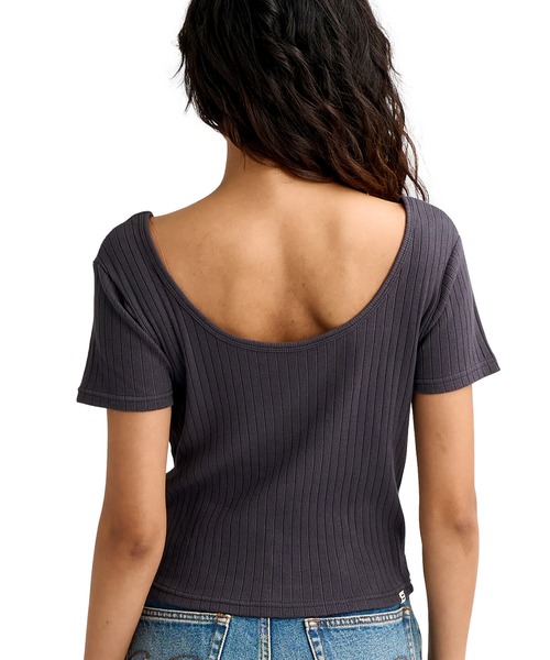 BILLABONG（ビラボン）の「BILLABONG/ビラボン レディース 半袖 Tシャツ 2WAY BABY FIT RIB TEE BG013302（Tシャツ/カットソー・レディース・スミクロ/ブルー/オフホワイト・M/L）」の12枚目の写真
