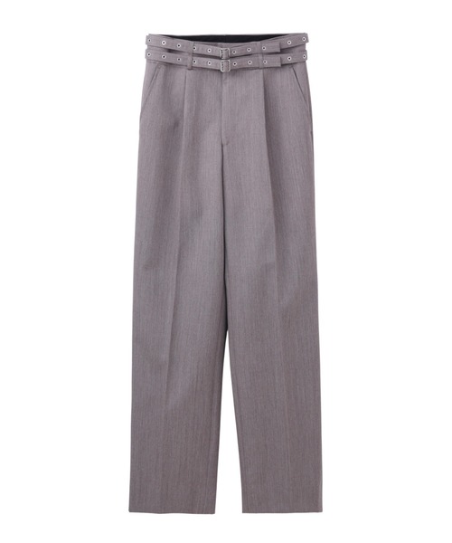 JOHN LAWRENCE SULLIVAN（ジョンローレンスサリバン）の「WOOL GABARDINE DOUBLE BELT TROUSERS（スラックス・メンズ・ブラック/ベージュ・44/46/48）」の2枚目の写真