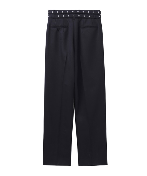JOHN LAWRENCE SULLIVAN（ジョンローレンスサリバン）の「WOOL GABARDINE DOUBLE BELT TROUSERS（スラックス・メンズ・ブラック/ベージュ・44/46/48）」の3枚目の写真