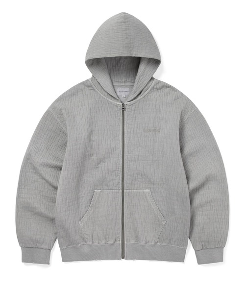 【新品】thisisneverthat ネバザ パーカー フーディ　グレー S セール】Damaged Zip Up Hoodie（パーカー）｜thisisneverthat