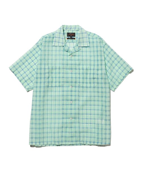 BEAMS PLUS(ビームスプラス)の「Open Collar Nylon Airy Plaid(シャツ/ブラウス・メンズ・ミント/サックスブルー/ピンク/オレンジ・SMALL/MEDIUM/LARGE/X-LARGE)」の2枚目の写真