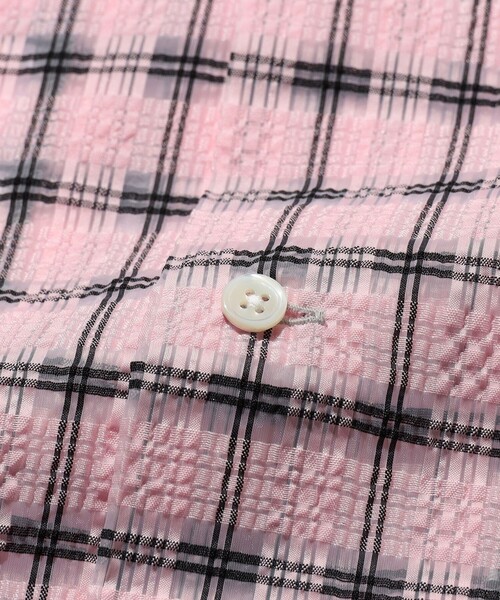BEAMS PLUS(ビームスプラス)の「Open Collar Nylon Airy Plaid(シャツ/ブラウス・メンズ・ミント/サックスブルー/ピンク/オレンジ・SMALL/MEDIUM/LARGE/X-LARGE)」の10枚目の写真