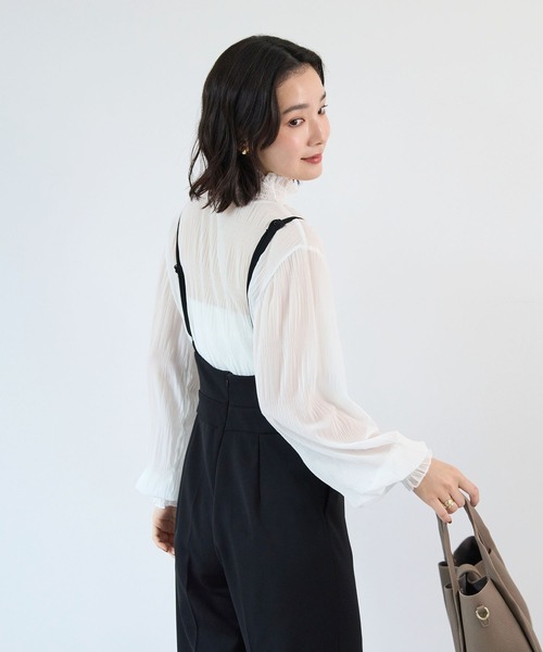 Futier land(フューティアランド)の「シャーリングシアートップス(シャツ/ブラウス・レディース・ライトグレー/ホワイト/ブラック・FREE)」の10枚目の写真